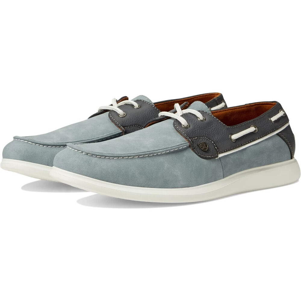 Stacy Adams Reid Men's US 9 Light Blue Moc Toe Comfort Casual Boat Shoe JOBB1577